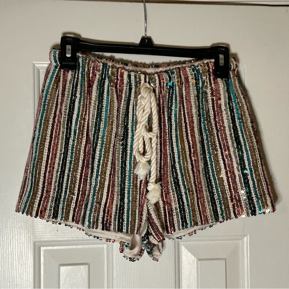 Alice & Trixie Multicolor Sequin High Waist Shorts